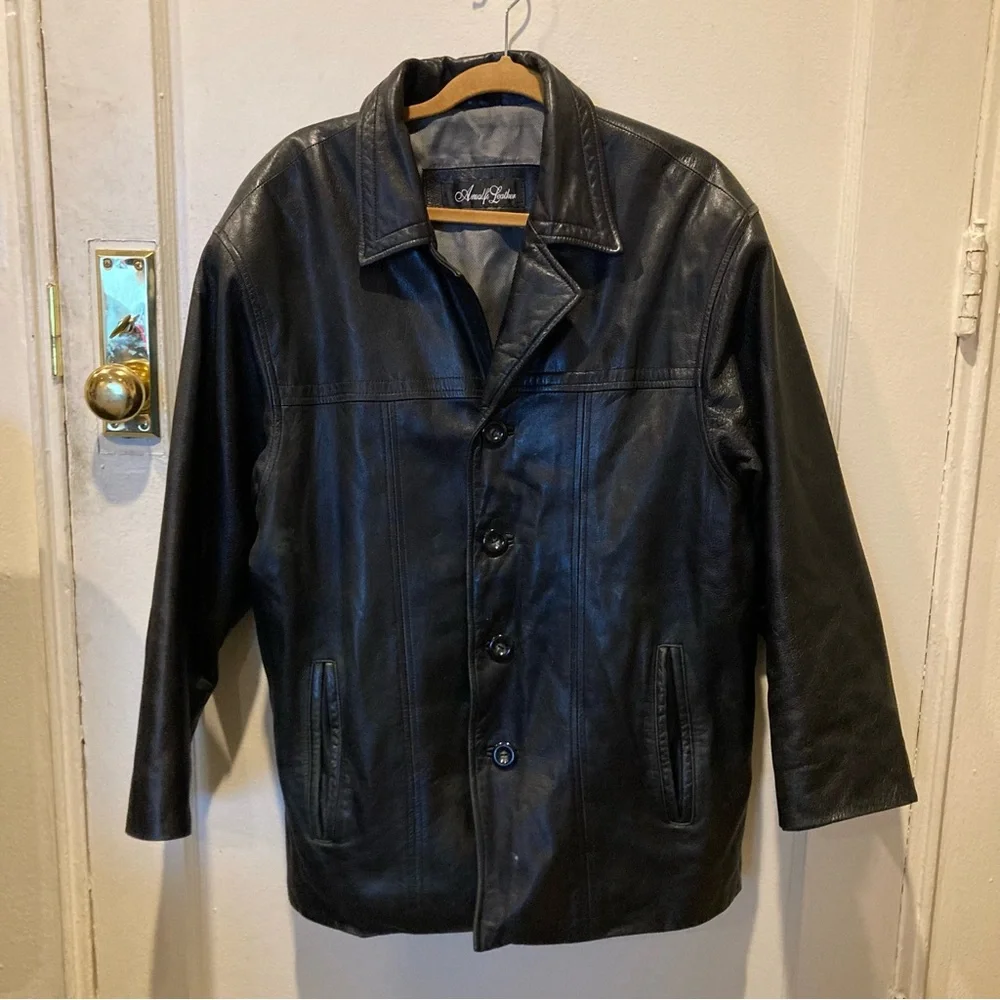Amalfi Black Leather Jacket - Men’s - Large